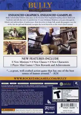 Bully Scholarship Edition (USA) box cover back